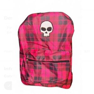 Source Unknown Pink and Black Checkered Backpack